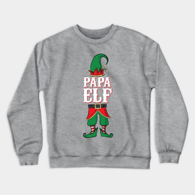 Papa Elf - Mom and Dad Matching Family Christmas design Crewneck Sweatshirt by Vector Deluxe